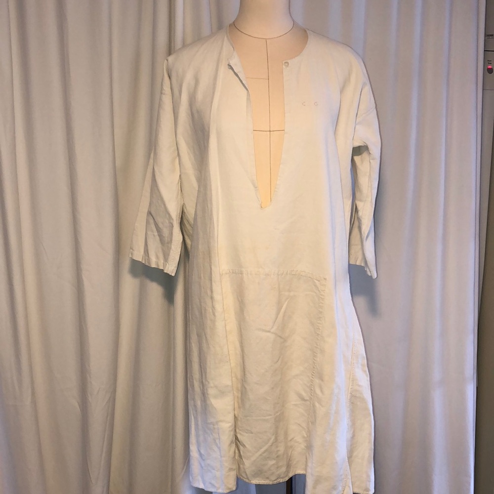 Antique French linen gown